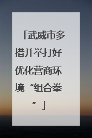 武威市多措并举打好优化营商环境“组合拳”