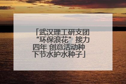 武汉理工研支团“环保浪花”接力四年 创意活动种下节水护水种子