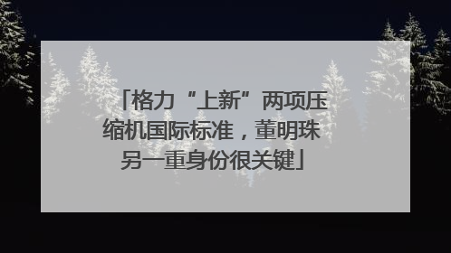 格力“上新”两项压缩机国际标准，董明珠另一重身份很关键