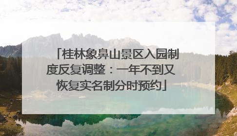 桂林象鼻山景区入园制度反复调整：一年不到又恢复实名制分时预约