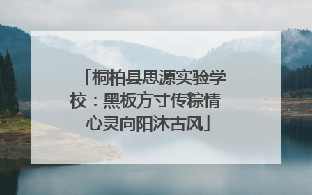 桐柏县思源实验学校：黑板方寸传粽情 心灵向阳沐古风