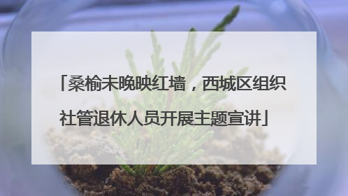桑榆未晚映红墙，西城区组织社管退休人员开展主题宣讲