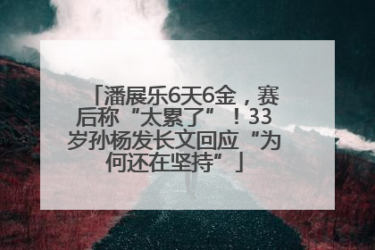 潘展乐6天6金，赛后称“太累了”！33岁孙杨发长文回应“为何还在坚持”