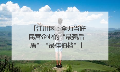 江川区：全力当好民营企业的“最强后盾”“最佳拍档”