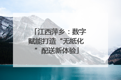 江西萍乡：数字赋能打造“无纸化”配送新体验