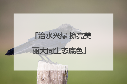 治水兴绿 擦亮美丽大同生态底色