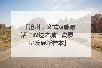 沧州：文武双脉激活“双遗之城”高质量发展新样本