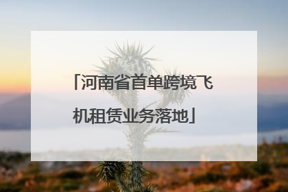 河南省首单跨境飞机租赁业务落地