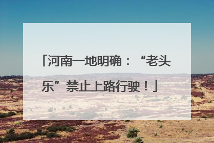 河南一地明确：“老头乐”禁止上路行驶！