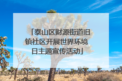 泰山区财源街道旧镇社区开展世界环境日主题宣传活动