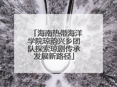 海南热带海洋学院琼韵兴乡团队探索琼剧传承发展新路径