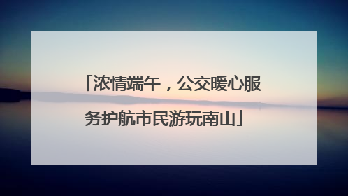 浓情端午，公交暖心服务护航市民游玩南山