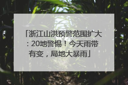 浙江山洪预警范围扩大：20地警惕！今天雨带有变，局地大暴雨