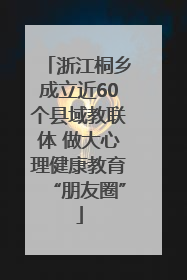 浙江桐乡成立近60个县域教联体 做大心理健康教育“朋友圈”