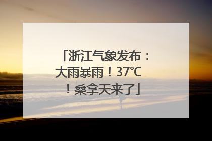 浙江气象发布:大雨暴雨!37℃!桑拿天来了