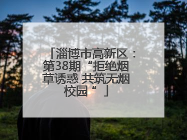 淄博市高新区：第38期“拒绝烟草诱惑 共筑无烟校园 ”