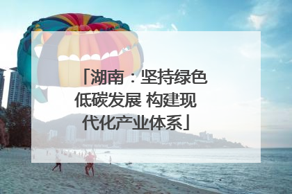 湖南：坚持绿色低碳发展 构建现代化产业体系