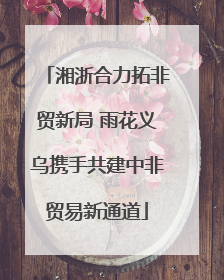 湘浙合力拓非贸新局 雨花义乌携手共建中非贸易新通道