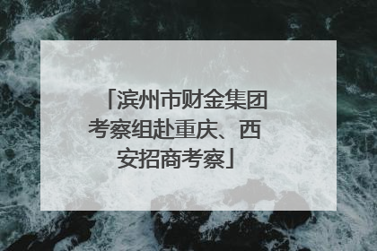 滨州市财金集团考察组赴重庆、西安招商考察