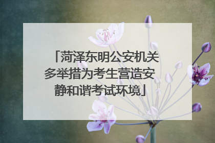 菏泽东明公安机关多举措为考生营造安静和谐考试环境