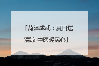 菏泽成武：夏日送清凉 中医暖民心
