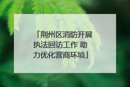 荆州区消防开展执法回访工作 助力优化营商环境