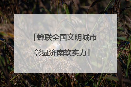 蝉联全国文明城市 彰显济南软实力