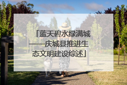蓝天碧水绿满城——庆城县推进生态文明建设综述