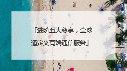 进阶五大尊享，全球通定义高端通信服务