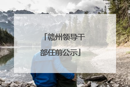 赣州领导干部任前公示