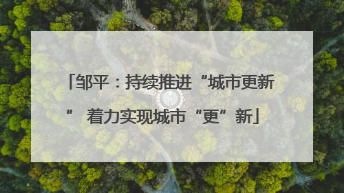 邹平：持续推进“城市更新” 着力实现城市“更”新