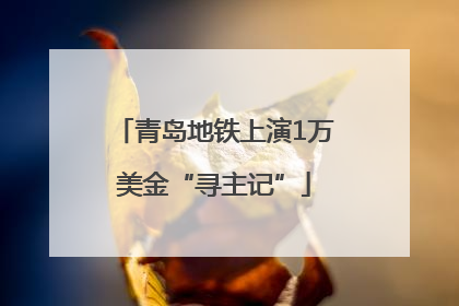 青岛地铁上演1万美金“寻主记”