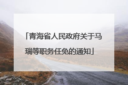 青海省人民政府关于马瑞等职务任免的通知