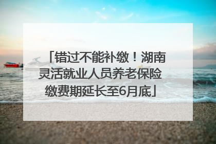 错过不能补缴！湖南灵活就业人员养老保险缴费期延长至6月底
