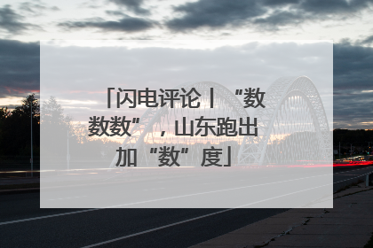 闪电评论丨“数数数”，山东跑出加“数”度