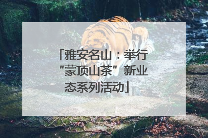 雅安名山：举行“蒙顶山茶”新业态系列活动