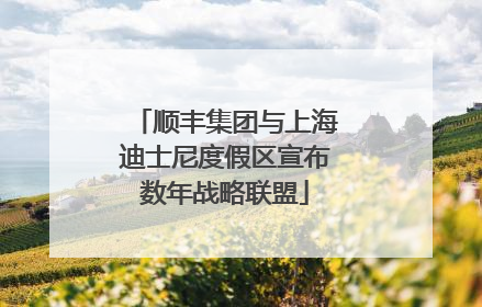 顺丰集团与上海迪士尼度假区宣布数年战略联盟