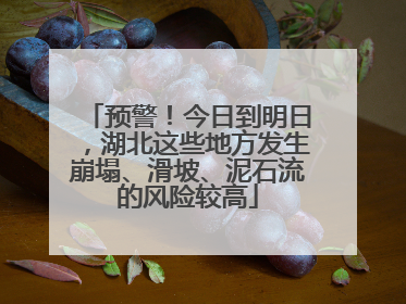 预警！今日到明日，湖北这些地方发生崩塌、滑坡、泥石流的风险较高
