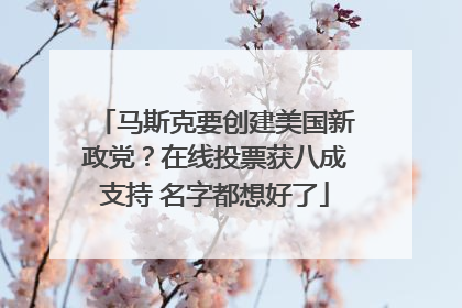 马斯克要创建美国新政党？在线投票获八成支持 名字都想好了