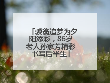 骥翁追梦为夕阳添彩，86岁老人孙家芳精彩书写后半生