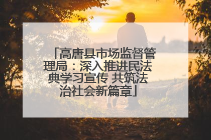高唐县市场监督管理局：深入推进民法典学习宣传 共筑法治社会新篇章