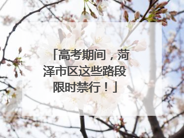 高考期间，菏泽市区这些路段限时禁行！