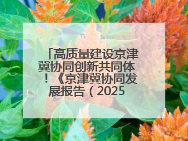高质量建设京津冀协同创新共同体！《京津冀协同发展报告（2025）》发布→