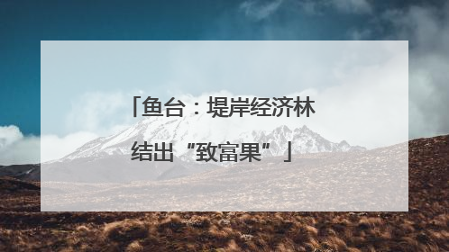 鱼台：堤岸经济林结出“致富果”