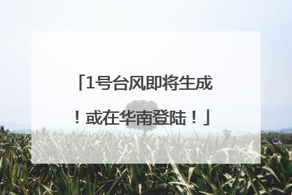 1号台风即将生成！或在华南登陆！