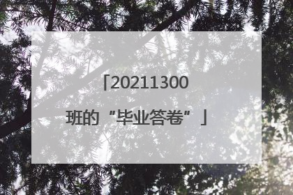 20211300班的“毕业答卷”