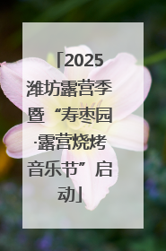 2025潍坊露营季暨“寿枣园·露营烧烤音乐节”启动