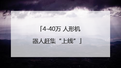 4-40万 人形机器人赶集“上线”