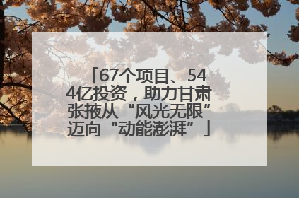 67个项目、544亿投资，助力甘肃张掖从“风光无限”迈向“动能澎湃”