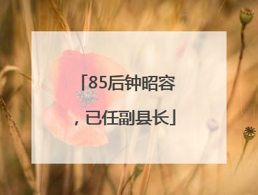 85后钟昭容，已任副县长